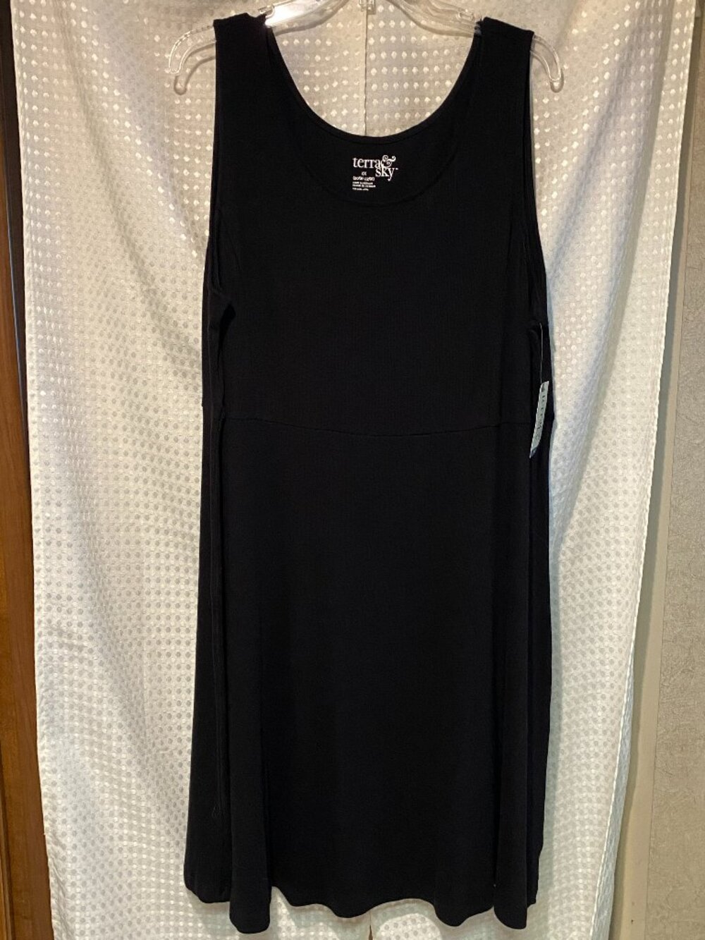 Terra & Sky NWT Black Stretch Flare Sleeveless Dress Size 2X (20W-22W)
